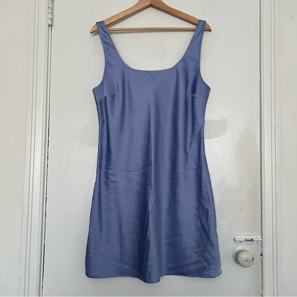 Purple satin like mini dress from Abercrombie